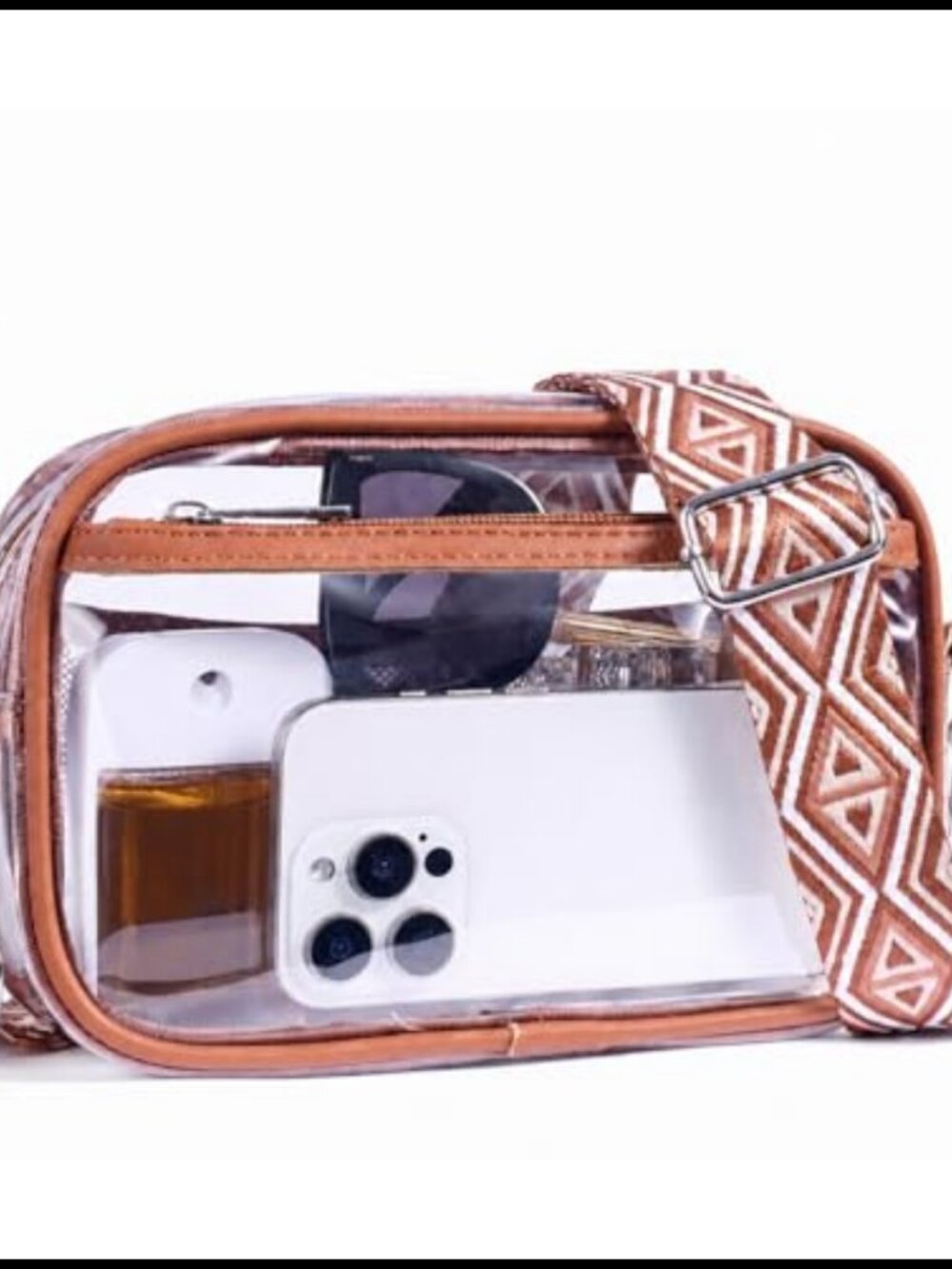 Clear Crossbody Bag Stadium Approved Concert Festival Purse PVC Water Resistant